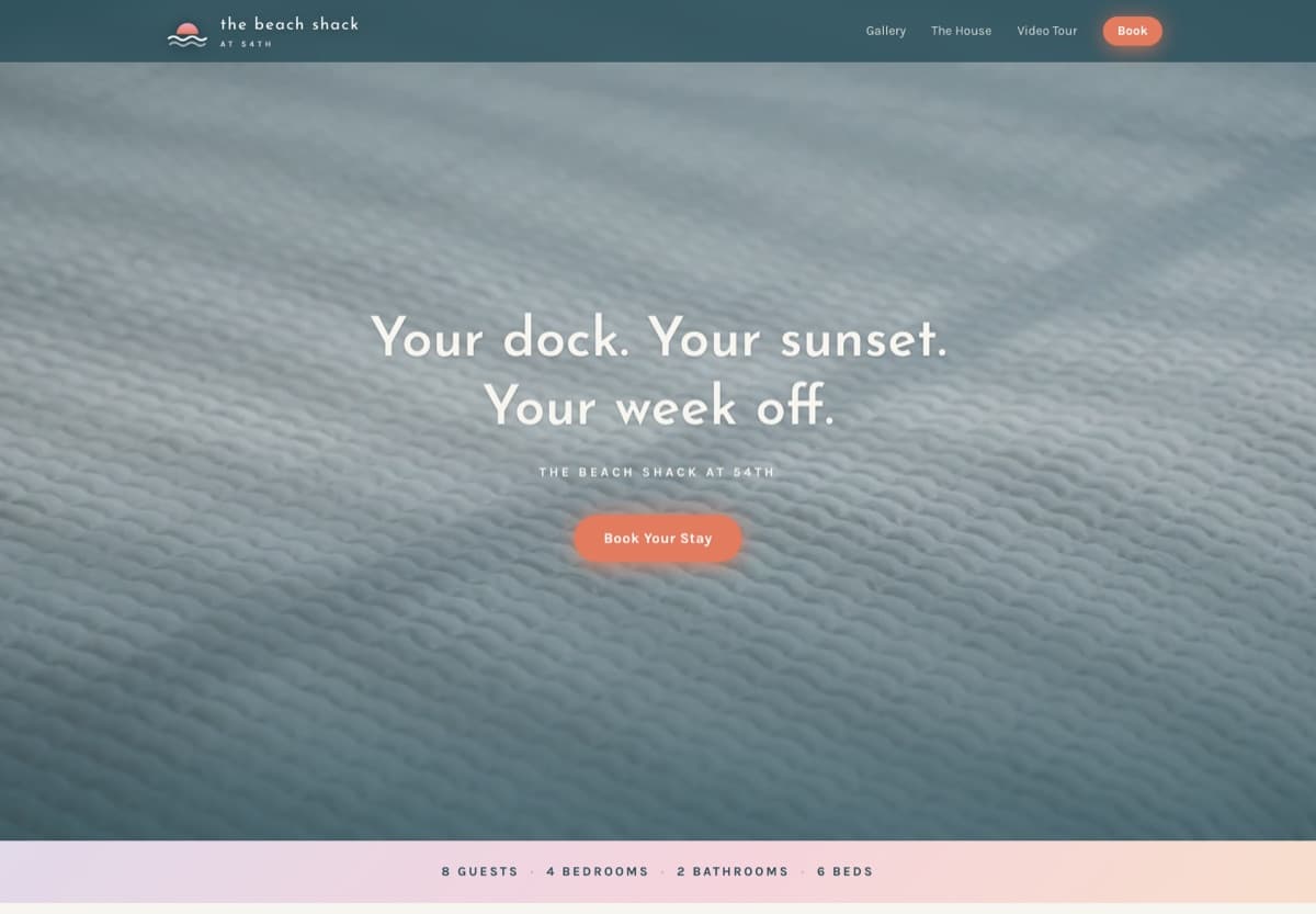 The Beach Shack at 54th direct booking website