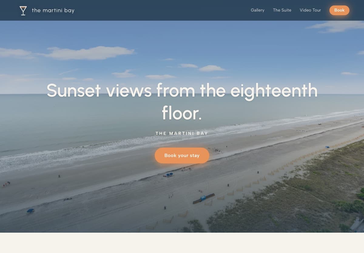 The Martini Bay direct booking website